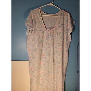 Lindsay Womens Vintage Short Sleeve Floral Pajama Robe Size S